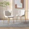 KOMHTOM Fauteuil Rembourré en Velours avec Pieds Métal Doré et Dossier Haut, Fauteuil de Lecture Moderne, Confortable Chaise de Bureau (Beige-2)