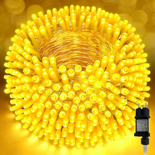 500LED 52M Lichterkette Außen, Lichterkette Aussen Wetterfest 8 Modi IP44 Wasserdicht, Lichterkette Outdoor für Balkon Balcony Garten Terrasse Zaun Camping Tor Hof Party Hochzeit (Modern-TF-YE)