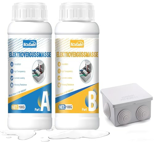 NoxGule Gel Isolant Electrique,Gel Etancheite Electrique,Étanche et Isolant, Convient au Collage de Composants Électroniques,Cartes de Circuits Imprimés et de Boîtes de Jonction,Transparent,200g