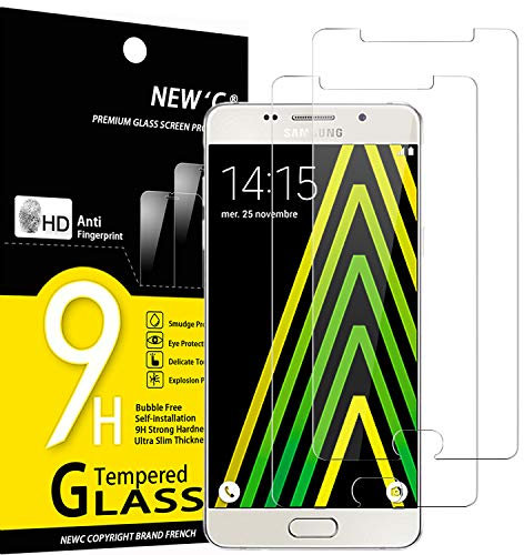 NEW'C 2 Stück für Samsung Galaxy A5 2016 für Panzerglas, Frei von Kratzern, 9H Härte, HD Displayschutzfolie, 0.33mm Ultra-klar, Ultrabeständig