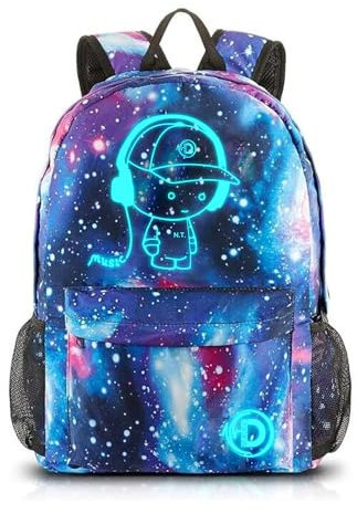 Dracarys School Backpack School Bags for Girls Boys, Galaxy Luminous Backpack Unisex with USB Charging Port Lightweight Laptop Bookbag