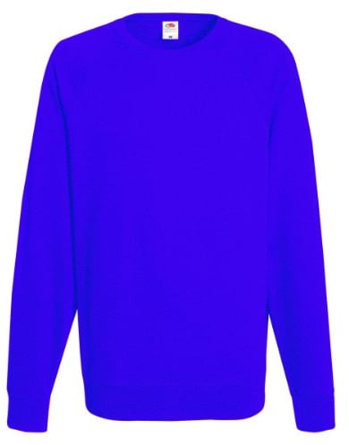 Geeney Men's Round Neck Long Sleeve Cotton Raglan Sweater Classic Work Wear Sweater Cardigan Size L Royal Blue
