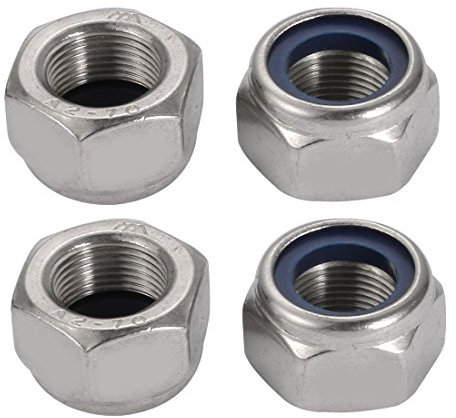 sourcing map 4 piezas Tuerca hexagonal M20 x 1,5 mm de paso métrico rosca refinado de acero inoxidable 304