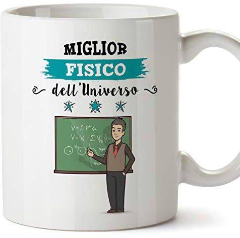 MUGFFINS (Taza en Italiano) Tazas físicas Originales de café y Desayuno para Regalar Trabajadores y Profesionales - Esta Taza Pertenece al Mejor físico del Universo - Cerámica 350 ml