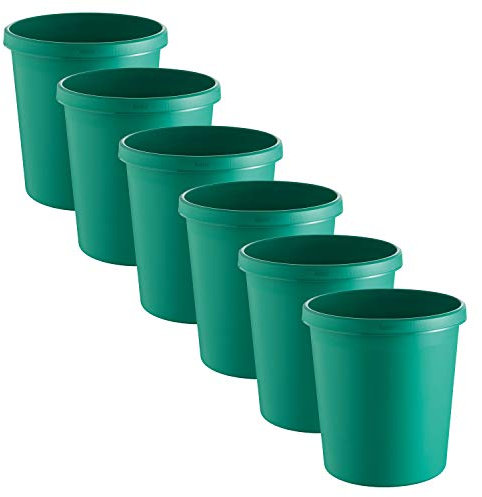 Helit H6123852 - Papierkorb „the german“, 18 L, grün, 6 Stück