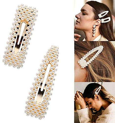 Perle Haarspangen, Dekorative Künstliche Perle Haarnadeln Haarklemmen Haarclips Friseur Clips Combi-Clip Haarspangen Zubehör für Mädchen Frauen Kinder Hochzeit Haarschmuck