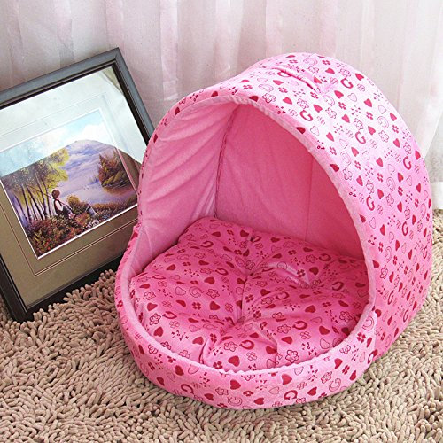 Sxspace Katzenhöhle & Hundebett, Hundekörbchen | Perfekte Kuschelhöhle für Kleine Hunde & Katzen (S:35 * 30 * 25cm, Rosa)