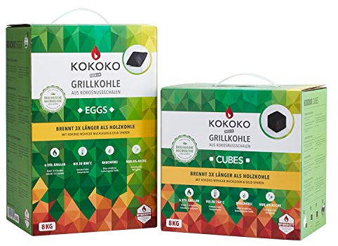 Set-Angebot: 8 kg KOKOKO Eggs & 8 kg KOKOKO Cubes, 16 kg Bio Kokos Briketts