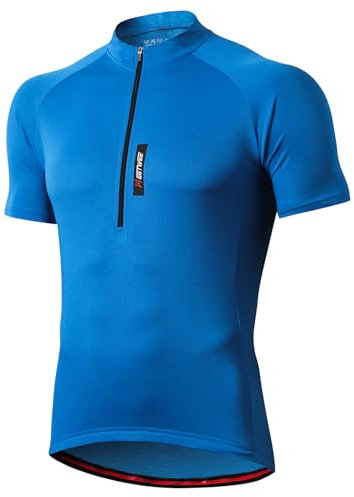 FEIXIANG Men’s Cycling Jersey, Short Sleeve Cycle Tops Riding Jerseys Biking Shirt Bicycle Clothes with Quick Dry Breathable Fabric Blue