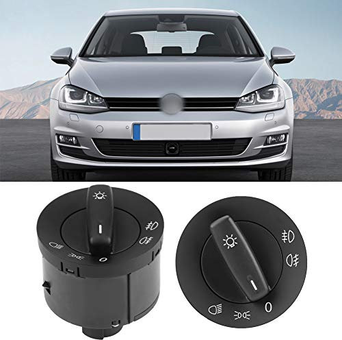 Qiilu Auto Scheinwerfer Nebelscheinwerfer Schalter, Integrierter Schaltknopf für Golf/GTI MK5 6 B6 Kaninchen Sirocco 1T0941431C, Schwarz, Taste, EIN-AUS