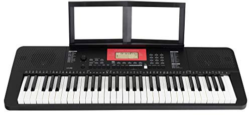 Classic Cantabile LK-290 Leuchttasten-Keyboard - 61 Tasten mit Anschlagdynamik - 580 Klänge und 200 Begleitrhythmen - Anschlüsse für Kopfhörer, Sustain-Pedal und MP3-Player - schwarz