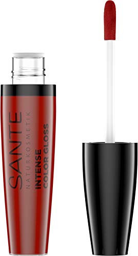 SANTE Naturkosmetik Intense Color Gloss 06 Infinite Ruby, Lipgloss-Effekt, Intensive Farbpigmentierung, Mit Bio-Sheabutter, Feuchtigkeitsspendend, 9ml