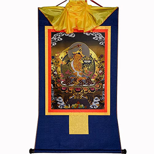 Gandhanra Thangka Tibetische Wandbehang,Manjusri Thangka,Heißgeprägter Buddha Wandteppich für Zen Wohnkultur, Meditation, Spirituelle Entspannung und Ruhe spirituellen Entspannung und Ruhe