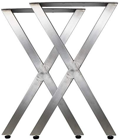 JWS Tischbeine Edelstahl Tischkufen Tischgestell Tischuntergestell Set, Ausführung:X-Tischbeine 600x400mm