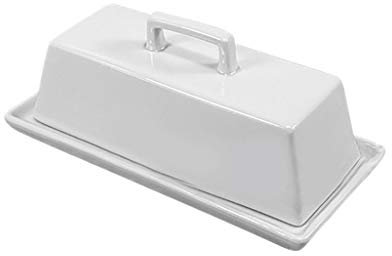 CXJJ Butter Dishes With Covers High Temperature Resistant Ceramics Butter Dish Box Container With Lid Cheese Storage Keeper Tray Butter Storage Box White Home restaurant western food western style