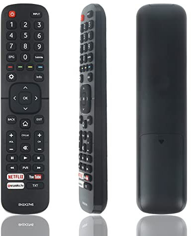 EN2X27HS Mando a Distancia para Hisense Smart LCD LED TV, Compatible con HE50K5502 43K300UWTS 43K300UWTS0100 H55N5300 49K300UWTS 55NEC5200, con Netflix & Youtube