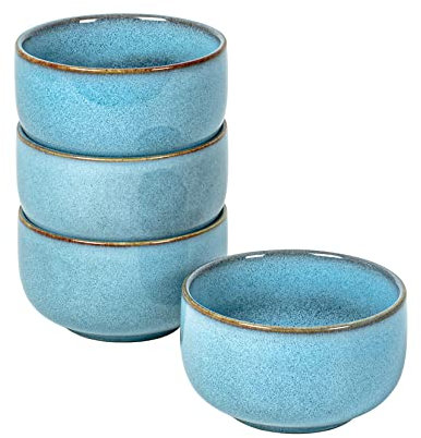 UNICASA Dessertschalen 4er Set - 450ml, Porzellan Müslischale, Cornflakes Schüssel Tafelservice für 4 Personen, Ideal als Suppenschüsseln, Miso Bowl
