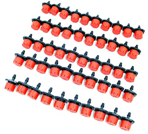 Shiwaki 50 piezas de goteo de riego por goteo, kit de riego automático, boquillas de riego para macetas, aspersores de jardín, sistema de riego de jardín, para macizos de flores, verduras, césped