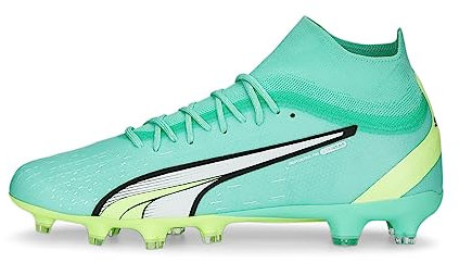 PUMA Homme Ultra Pro FG/AG Chaussure de Football, Electric Peppermint White Fast Yellow, 42.5 EU