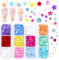 KINBOM 2 Boxes 3D Flowers for Nails with Small Caviar Beads, Flat Back 3D Acrylic Flower Nail Charms Colorful 3D Floral Nail Charms Nails Designs and Decoration Flowers for DIY Nail Art