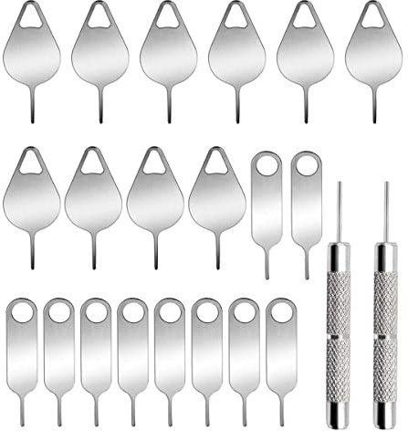 22 Piezas Extracción de la Tarjeta SIM Herramienta de Apertura Bandeja expulsión Pines Eyector del abridor Agujas Compatible con Todos los iPhone Apple iPad HTC Samsung Galaxy teléfono Smartphone