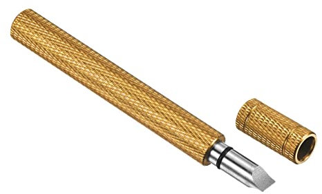 PATIKIL Golf Club Groove Sharpener, U V Type Square Re-Grooving Tool Golf Club Cleaning for Golf Irons Wedges Utility Clubs, Gold