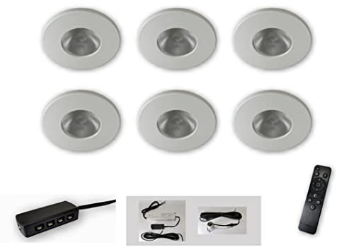 Mini LED Spot weiss starr 6er Set CCT 2700K-6500K dimmbar per Fernbedienung 12V IP65 Einbaustrahler