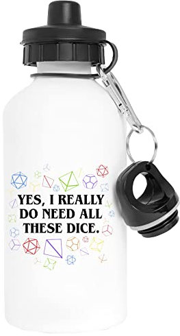Yes I Really Do Need All These Dice Tabletop Rpg Aluminium Weiß Wasserflasche Mit Schraubverschluss White Water Bottle With Screw Cap