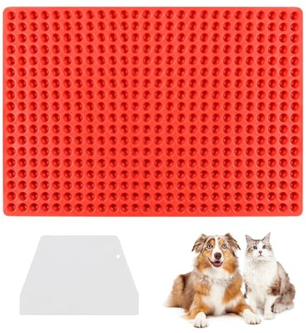 468 Hohlräumen Runde Mini-Silikonform, Backmatte für Hundeleckerli Mit 1 Spachtel, Silikon Backmatte Hundeleckerli, Wiederverwendbare Backmatte Geeignet für Gelee-Kekse Haustier-Snacks Backformen