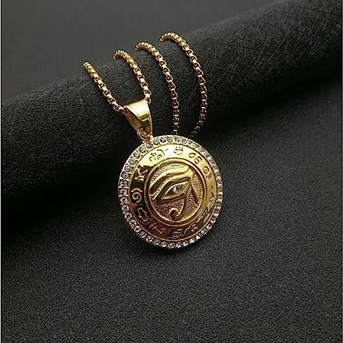 Halskette mit Anhänger mythologischer Stil ägyptisches Auge des Horus Anhänger Halskette für Damen und Herren goldfarben hochwertiger Metall-Amulett-Schmuck Schmuck Geburtstagsgeschenke