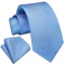 Enlision Krawatte Blau Herren Hochzeit Krawatten und Einstecktuch Set Elegant Einfarbig Seidenkrawatte mit Taschentuch Schlips Himmelblau