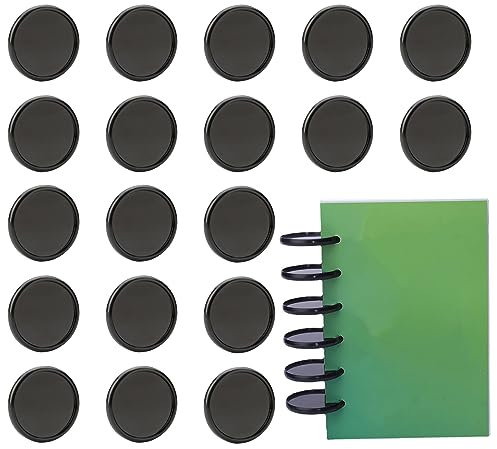 20 Stück Discbound Disc 5,1 cm Buchbindescheiben, schwarze Erweiterungsscheiben, Notizbücher, Planer-Discs für DIY-Notizbücher und Planer, Scrapbooking-Zubehör