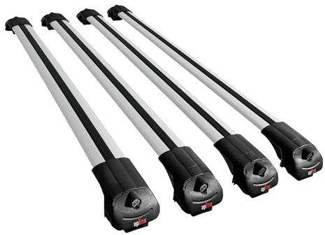 Kompatibel mit Ford Transit Tourneo - Custom 2007-2017 Relingträger ACE-1 Dachträger 4 Bars Gepackträger GRAU