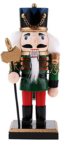 Marclix Nussknacker-Figuren aus Holz, 20 cm, Ornament, Walnuss, für Weihnachten, Party, Dekoration, Geschenke, Grün