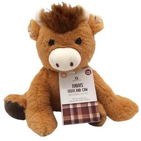 Aroma Home Harris Highland Cow Snuggable Hottie Heatable Toy