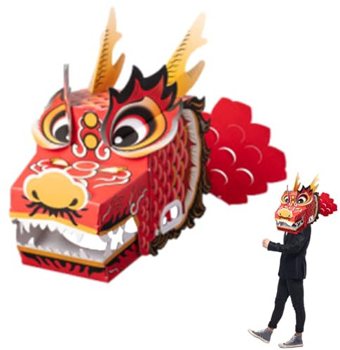 Bexdug Costume de Dragon pour Tout-Petits, Jouet pour Tout-Petits Bricolage en Carton Dragon, Vêtements créatifs Portables pour, Ensemble de Jeu Traditionnel pour garçons, Filles, Adultes