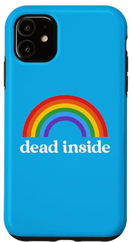 Hülle für iPhone 11 Funny Dark Humour Vintage Rainbow Dead Inside