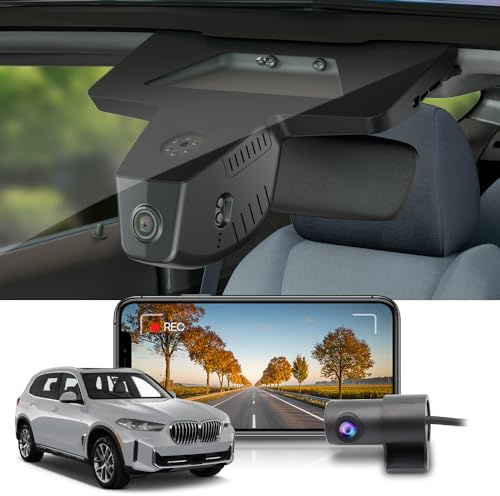 Fitcamx Dashcam Vorne Hinten 2160P+1080P Kompatibel mit BMW X5 2023 2022 2021 2020 2019 Xdrive 50i 40i M50i Sdrive40i (Model A), OEM Dashcam 4K UHD Video WiFi, G-Sensor, Loop-Aufnahm, WDR, 128GB Karte