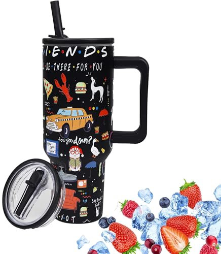 wonshia 40oz TV Tumbler with Lid and Straw Stainless Steel Coffee Cup Funny TV Show Gifts,Vaccum Insulated Double Wall Coffee Mug for Brithday Anniversary Christmas Gifts