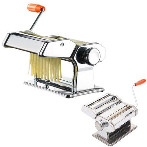Manuelle Nudelmaschine aus Edelstahl, frische Pastamaschine, einfache Reinigung und Bedienung, verstellbare Dicke (einteiliger Stil)