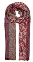Only Damen Schal mit Fransen ONLKAYA PRINT SCARF CC, Code 15300810, 100% Polyester, Farbe Rot., Lychee, Einheitsgröße
