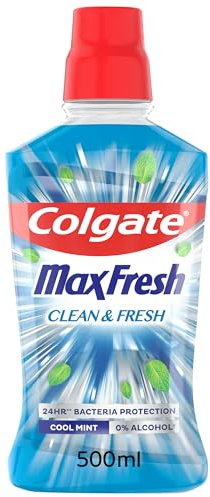 COLGATE - Colgate Max Fresh Clean & Fresh Mundwasser - Ohne Alkohol - Lang anhaltende Frische für den Atem - Die 500ml Flasche