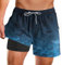APTRO Herren Badeshorts Badehose mit Innenhose Schnelltrocknend Boardshorts mit Reißverschlusstaschen Sport Shorts Farbverlauf Blau MK386 L