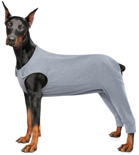 MHaustlie Erholungshülle für Hinterbeine, Atmungsaktiver Operationsanzug Mit Reißverschluss, Ellenbogenbandagen Schutz für Hunde, E-Kragen und Kegel Ersatz Gegen Lecken