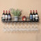 An der Wand montierte Weinregale, rustikaler Wand-Weinflaschen-/Glashalter, Weinschrank, Küchenbar-Einheit, schwebende Regale, Wandregal, Aufbewahrungs-Organizer-Rack (Farbe: Schwarz, Größe