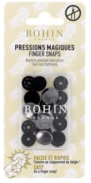 Bohin Boutons Pressions métal sans Pince 14mm Gris foncé