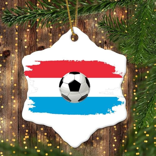 LMMIXEE Luxemburg-Weihnachtsbaumschmuck, Luxemburg-Flagge, personalisierbar, Weihnachtsschmuck 2024, Keramik, Luxemburg-Souvenir, Weihnachtsbaum-Anhänger, Winterurlaub, Neujahr, Party-Dekoration, 7,6