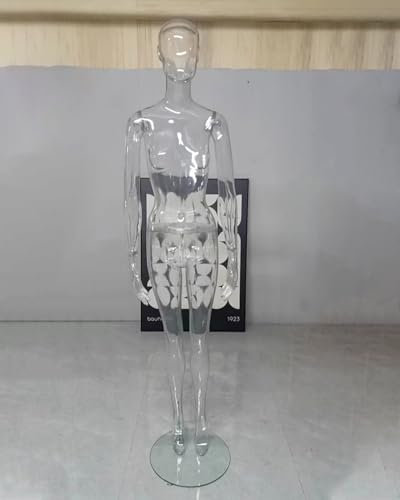 Oracra Mannequin Transparente Schaufensterpuppe Weiblich, Kurvige Schneiderpuppe Zum Präsentieren Von Kleidung, Ganzkörper-Torsoständer für Einzelhandels, Requisiten für Weibliche Schaufensterpuppen