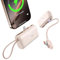 TORRAS Mini Powerbank 5000mAh, 22.5W PD3.0 Schnellladen Power Bank Klein mit integriertem USB-C Kabel, Kompatibel für iPhone 16/15 Serie, Samsung, Google, iPad Pro/Air, AirPods-Wüste Titan