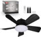 ConBlom Ventilatore da soffitto con illuminazione e 2 piedistalli, 6 velocità, rotazione reversibile 45 W, lampada con ventilatore per camera da letto, soggiorno, cucina